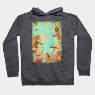 Tropical Caribbean Blue Collage Hoodie